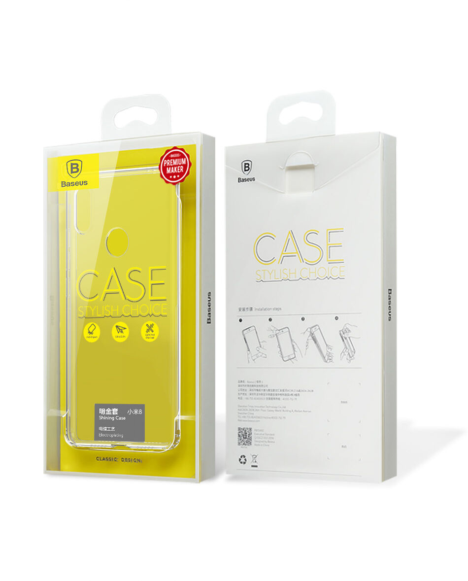 Carcasă transparentă Baseus Shining, cu ramă, pentru Xiaomi Mi 8 - albastru Carcasă transparentă Baseus Shining, cu ramă, pentru Xiaomi Mi 8 - albastru