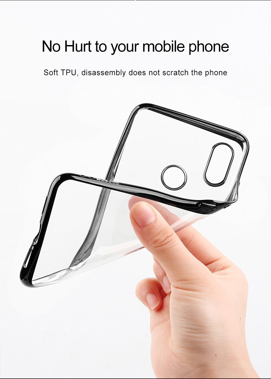 Carcasă transparentă Baseus Shining, cu ramă, pentru Xiaomi Mi 8 - auriu