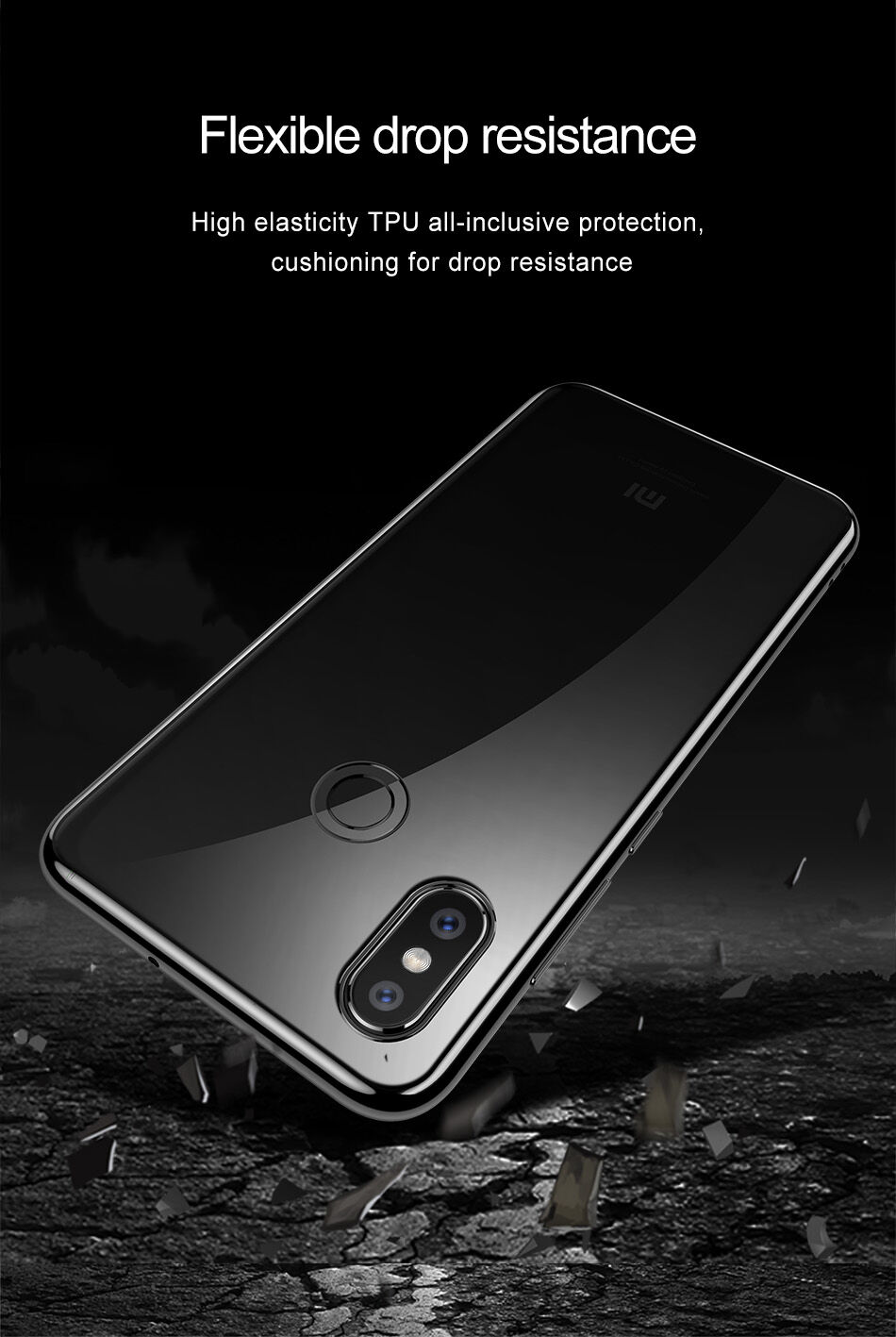 Carcasă transparentă Baseus Shining, cu ramă, pentru Xiaomi Mi 8 - auriu