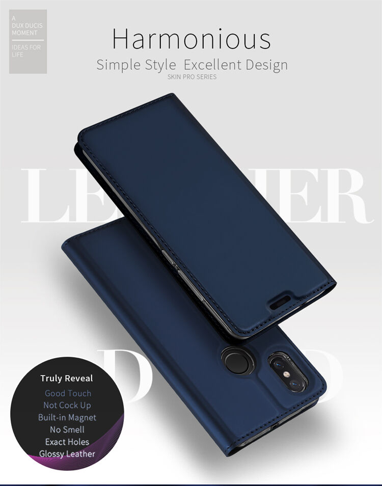 Husă flip Dux Ducis Skin Pro, din piele, pentru Xiaomi Mi 8 - albastru