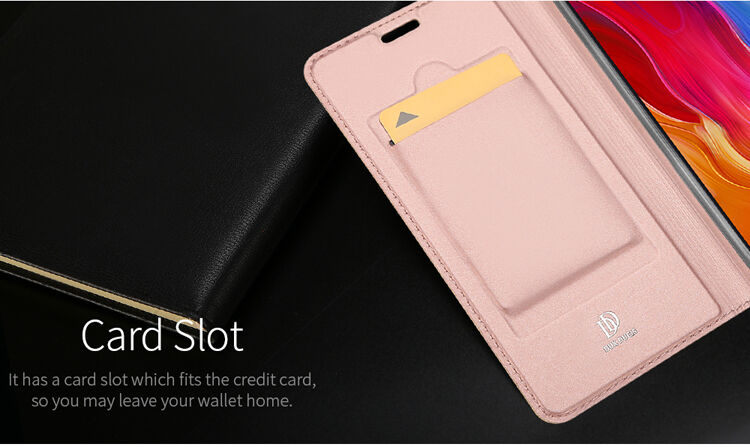 Husă flip Dux Ducis Skin Pro, din piele, pentru Xiaomi Mi 8 - negru