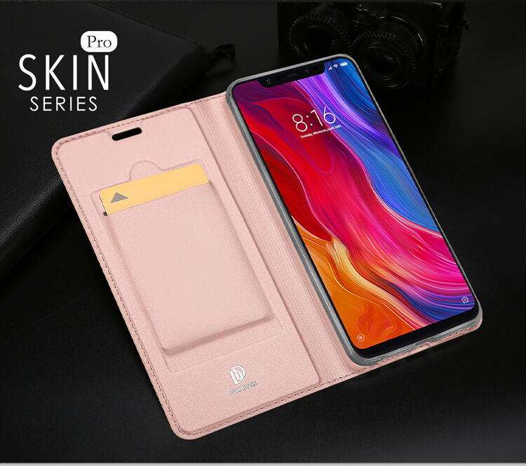 Husă flip Dux Ducis Skin Pro, din piele, pentru Xiaomi Mi 8 - negru