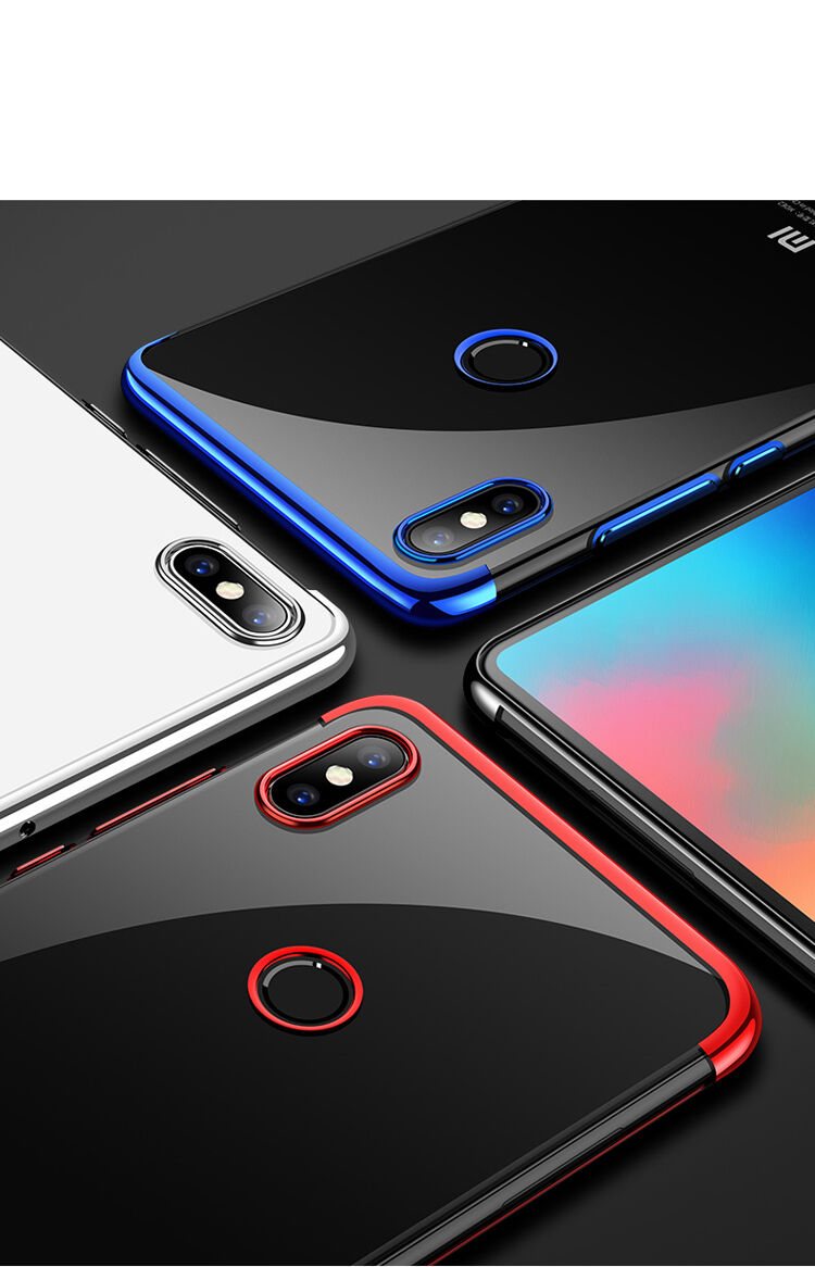 Carcasă Cafele, din plastic transparent cu ramă, pentru Xiaomi Mi 8 - albastru