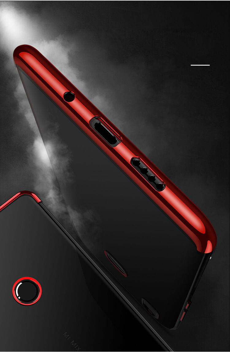 Carcasă Cafele, din plastic transparent cu ramă, pentru Xiaomi Mi 8 - albastru