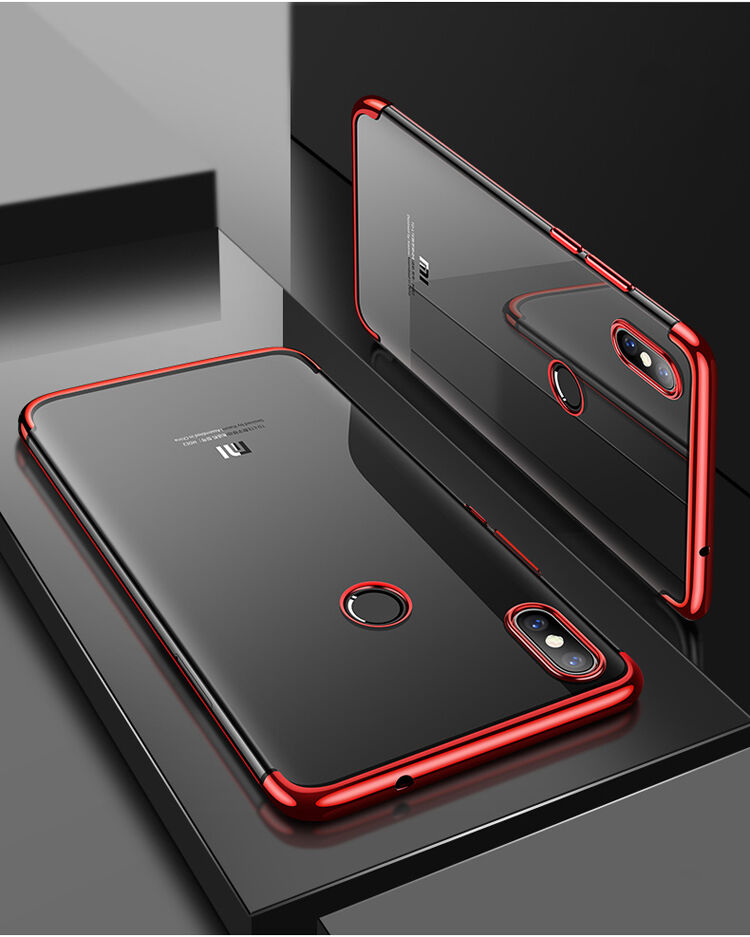 Carcasă Cafele, din plastic transparent cu ramă, pentru Xiaomi Mi 8 - albastru