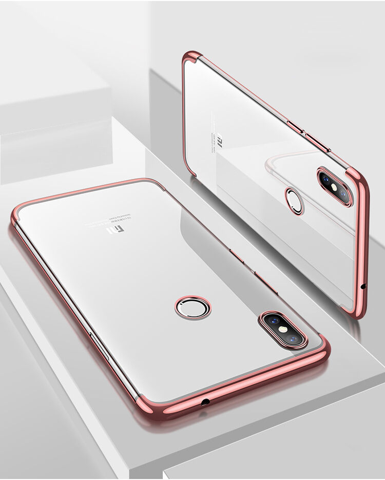 Carcasă Cafele, din plastic transparent cu ramă, pentru Xiaomi Mi 8 - albastru