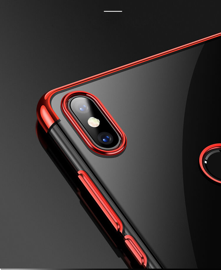Carcasă Cafele, din plastic transparent cu ramă, pentru Xiaomi Mi 8 - argintiu