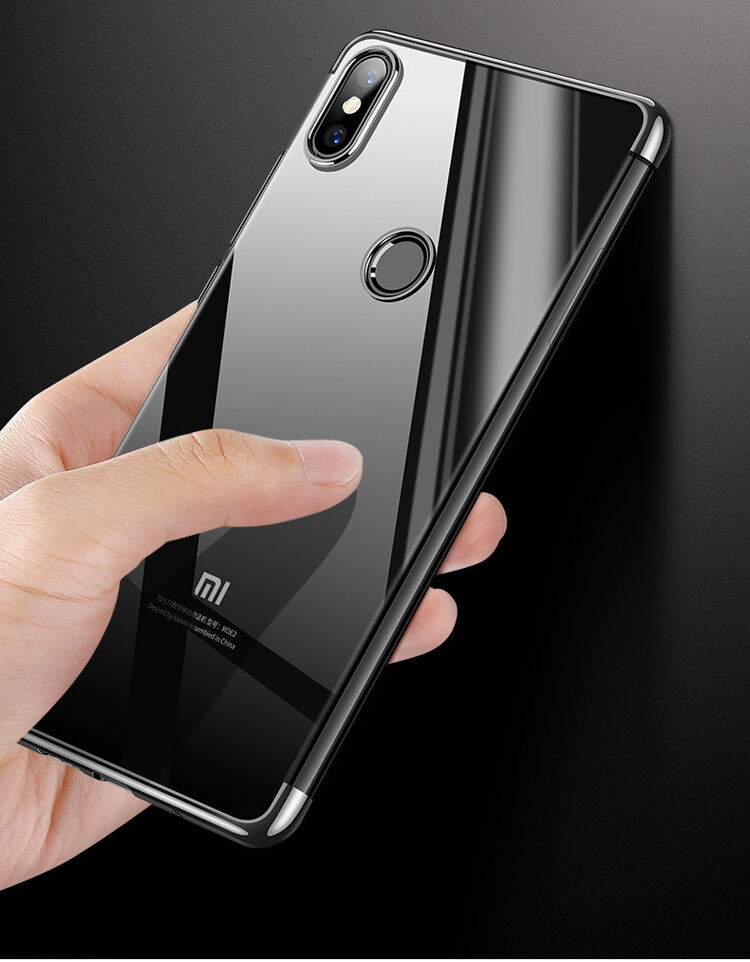 Carcasă Cafele, din plastic transparent cu ramă, pentru Xiaomi Mi 8 - negru