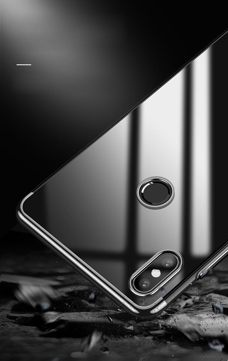 Carcasă Cafele, din plastic transparent cu ramă, pentru Xiaomi Mi 8 - negru