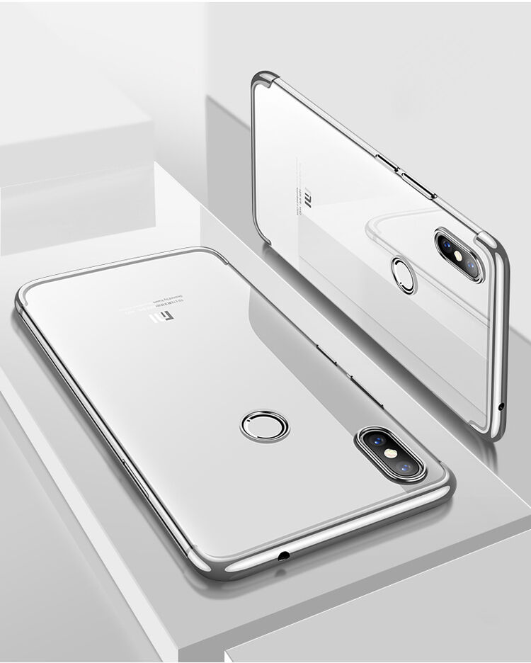 Carcasă Cafele, din plastic transparent cu ramă, pentru Xiaomi Mi 8 - negru