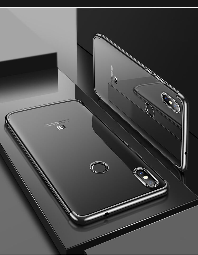 Carcasă Cafele, din plastic transparent cu ramă, pentru Xiaomi Mi 8 - roșu