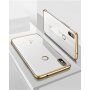 Carcasă Cafele, din plastic transparent cu ramă, pentru Xiaomi Mi 8 - roșu