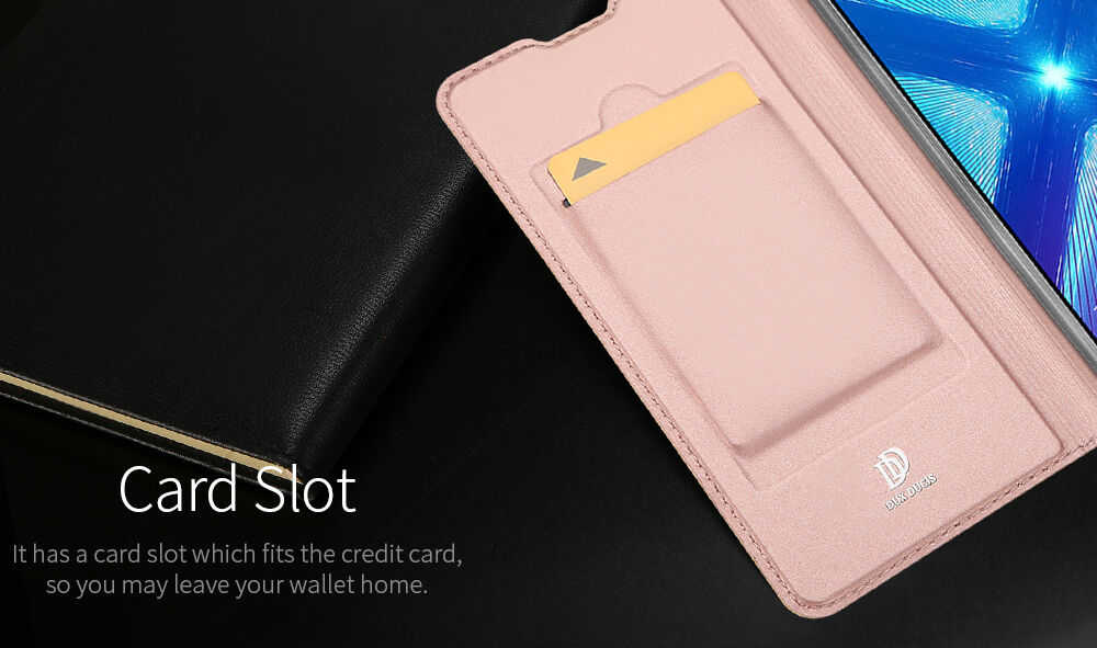 Husă flip Dux Ducis Skin Pro, din piele, pentru Honor 8X - albastru închis