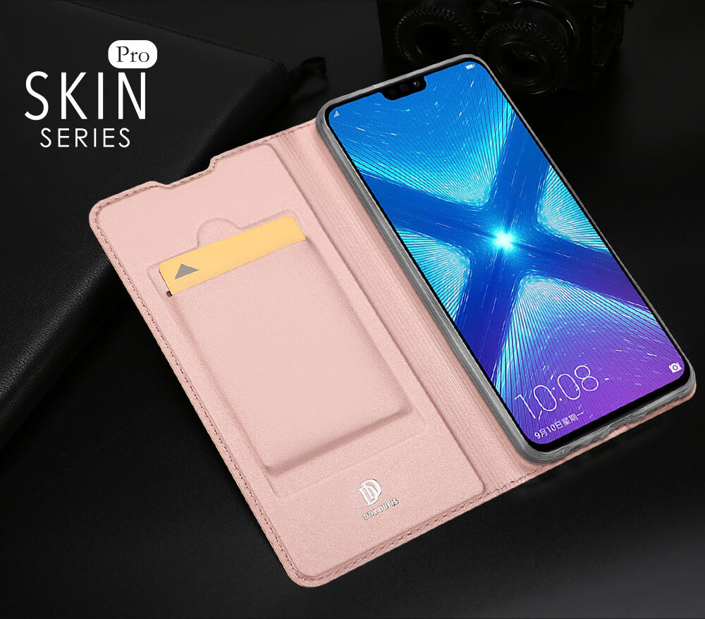 Husă flip Dux Ducis Skin Pro, din piele, pentru Honor 8X - albastru închis