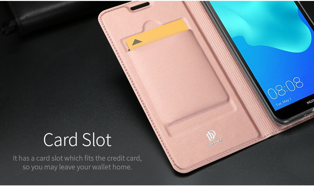 Husă flip Dux Ducis Skin Pro, din piele, pentru Honor 7S - auriu