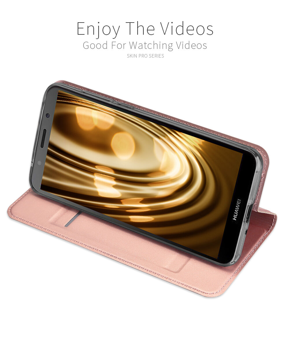 Husă flip Dux Ducis Skin Pro, din piele, pentru Honor 7S - auriu