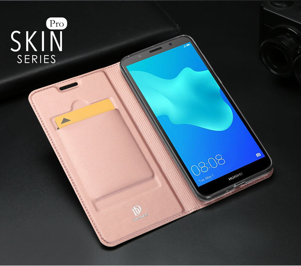 Husă flip Dux Ducis Skin Pro, din piele, pentru Honor 7S - auriu