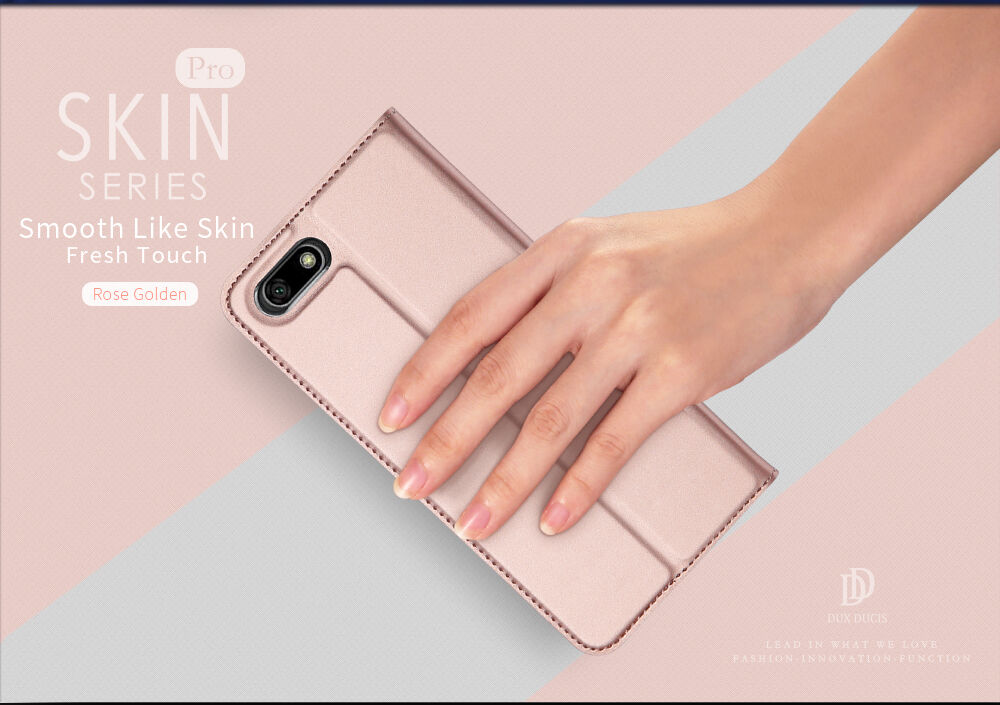 Husă flip Dux Ducis Skin Pro, din piele, pentru Honor 7S - gri