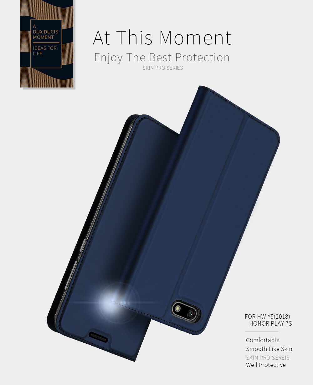 Husă flip Dux Ducis Skin Pro, din piele, pentru Honor 7S - gri