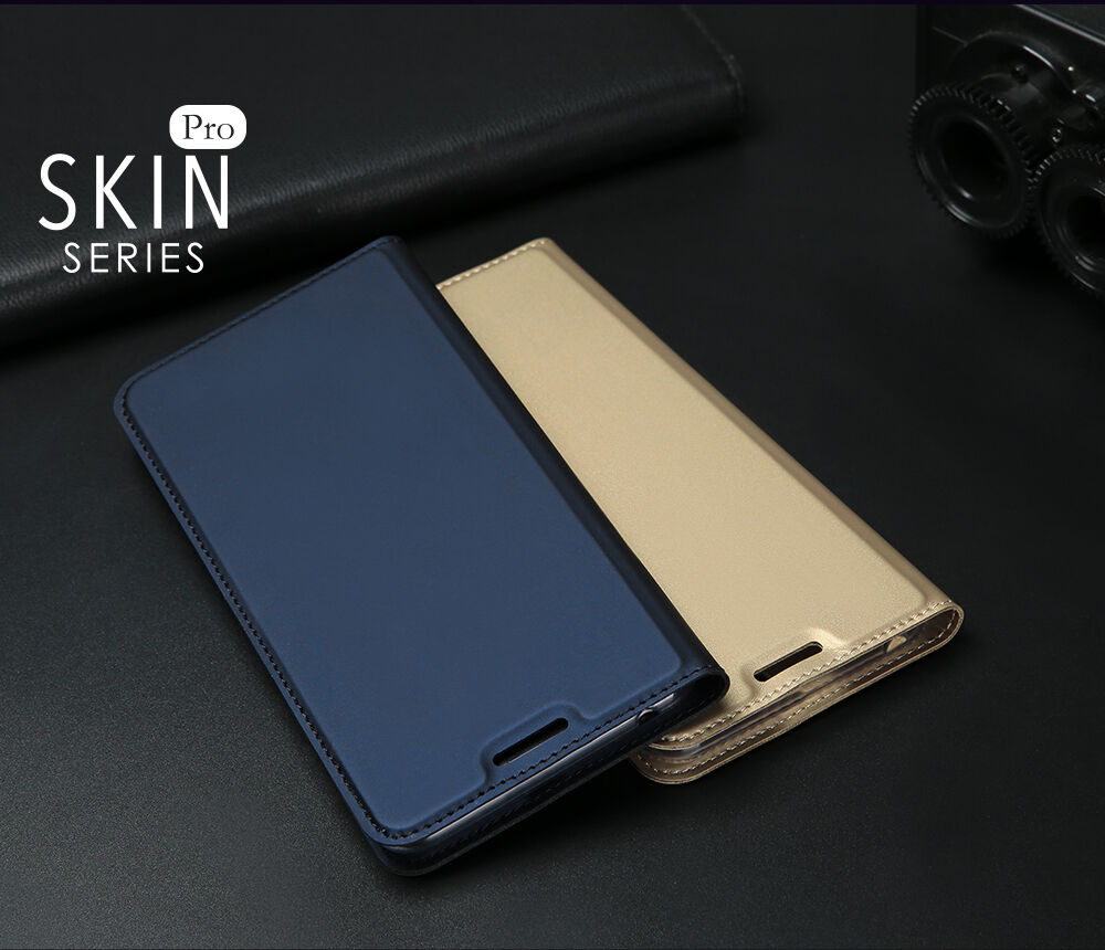 Husă flip Dux Ducis Skin Pro, din piele, pentru Honor 7S - gri