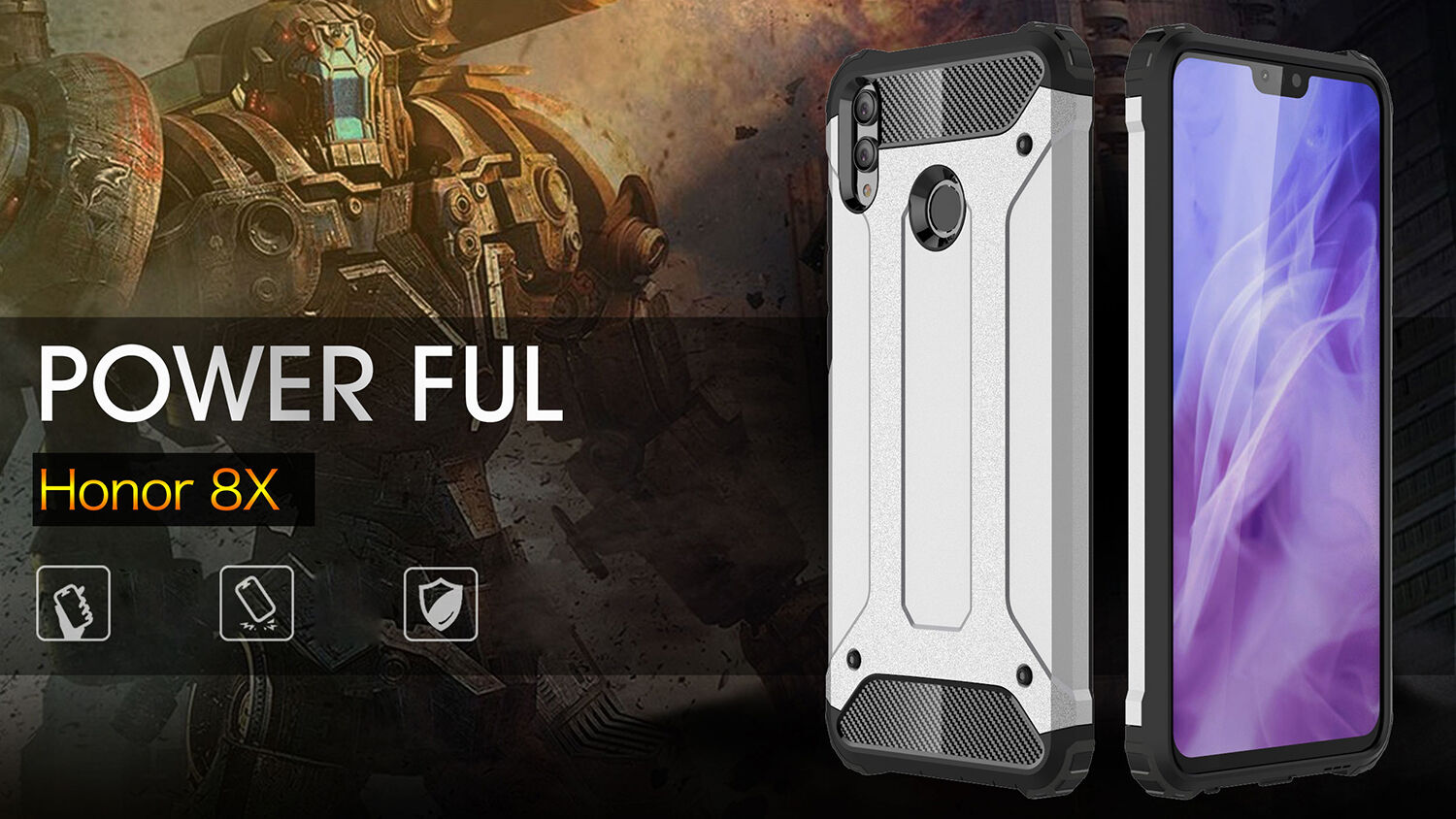 Carcasă super rezistentă Armor, pentru Honor 8X - roz-auriu