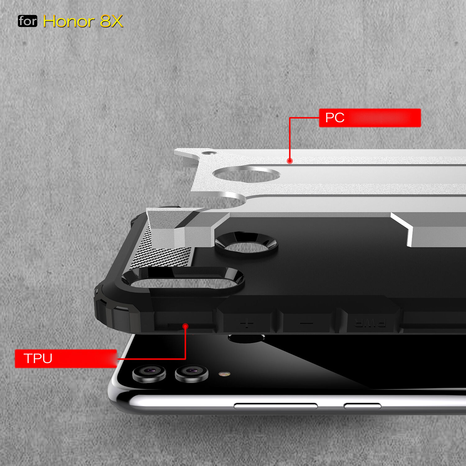 Carcasă super rezistentă Armor, pentru Honor 8X - roz-auriu