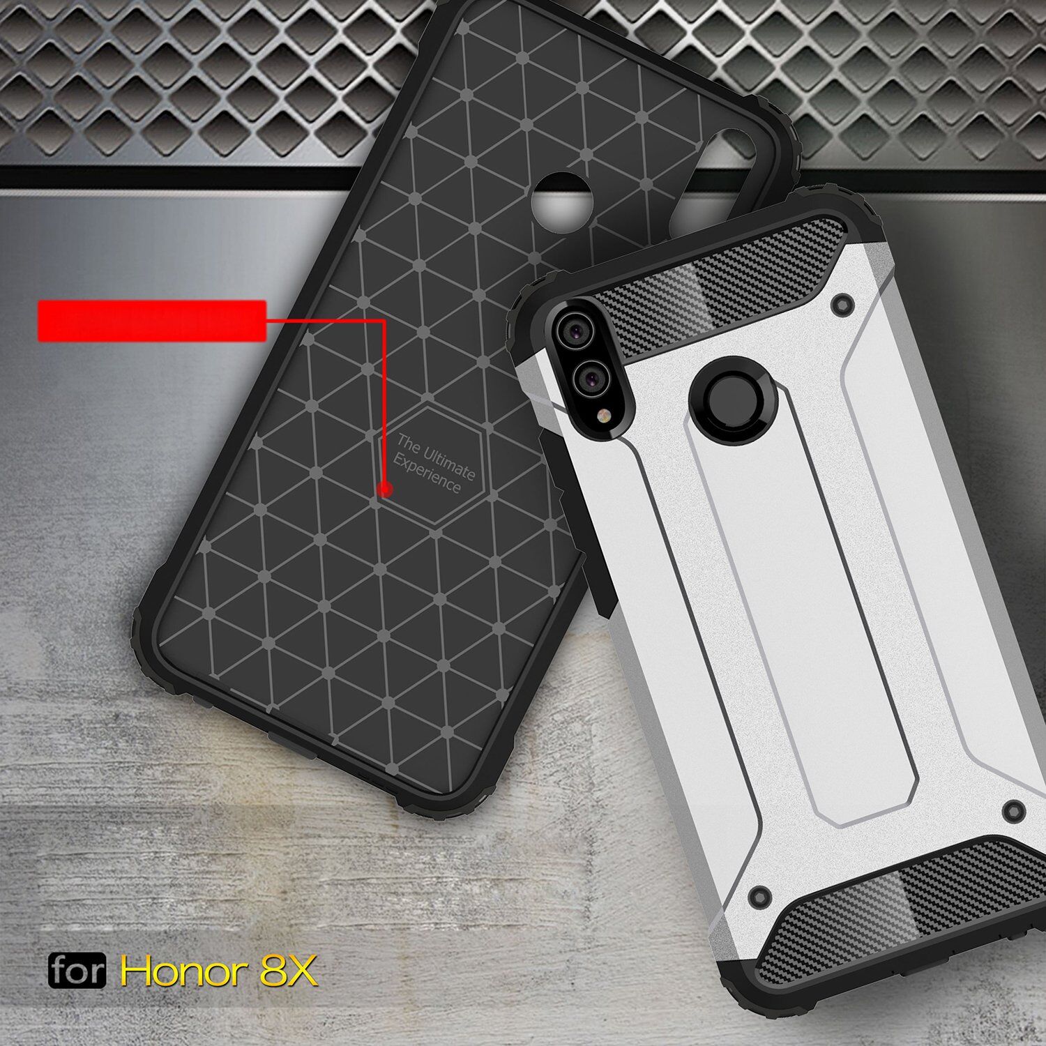 Carcasă super rezistentă Armor, pentru Honor 8X - roz-auriu