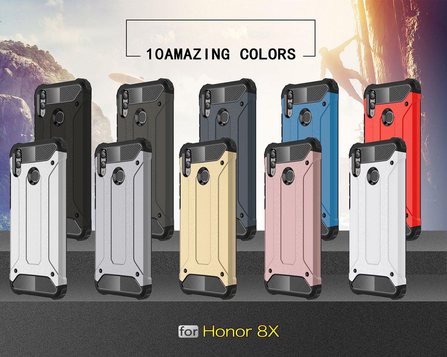 Carcasă super rezistentă Armor, pentru Honor 8X - roz-auriu