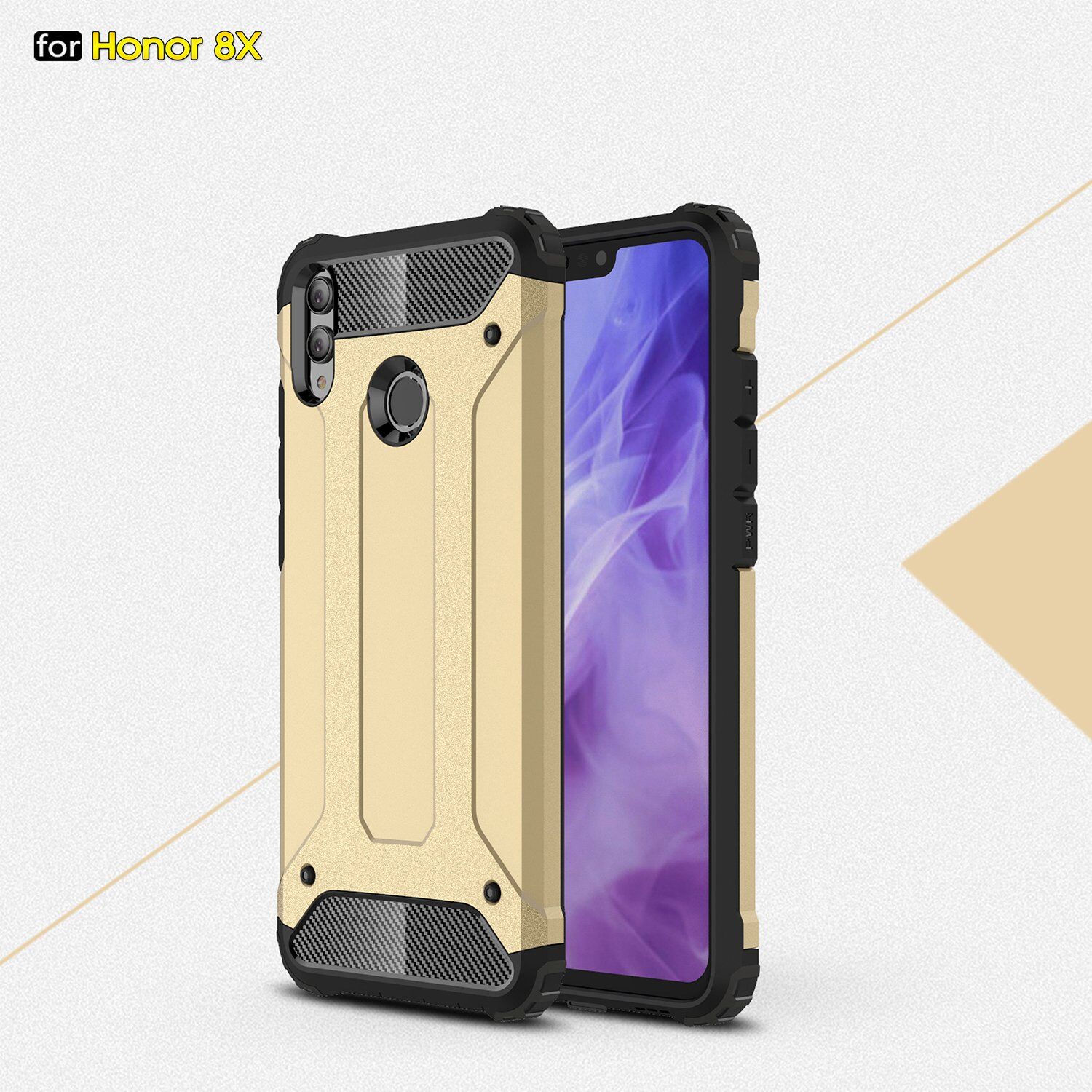 Carcasă super rezistentă Armor, pentru Honor 8X - roz-auriu