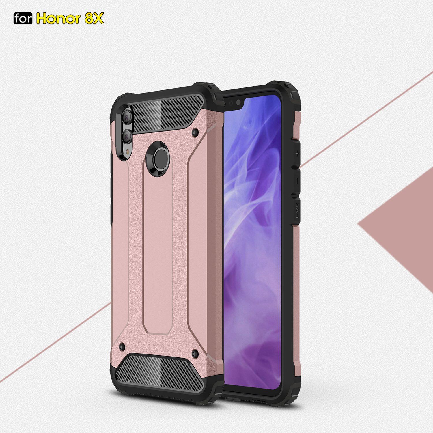 Carcasă super rezistentă Armor, pentru Honor 8X - roz-auriu