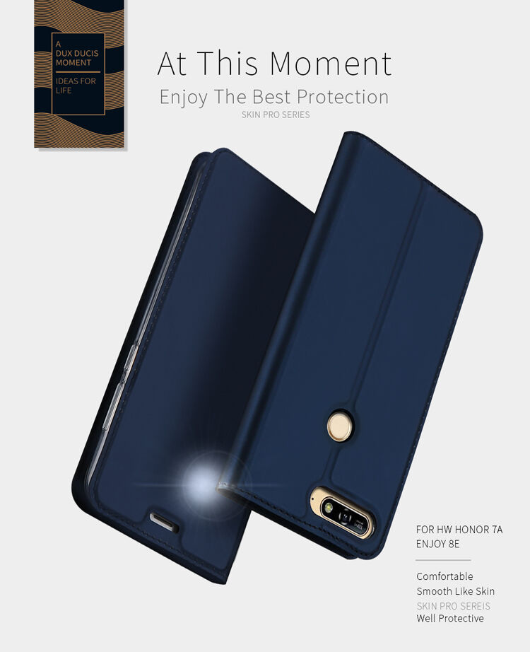 Husă flip Dux Ducis Skin Pro, din piele, pentru Honor 7A - gri