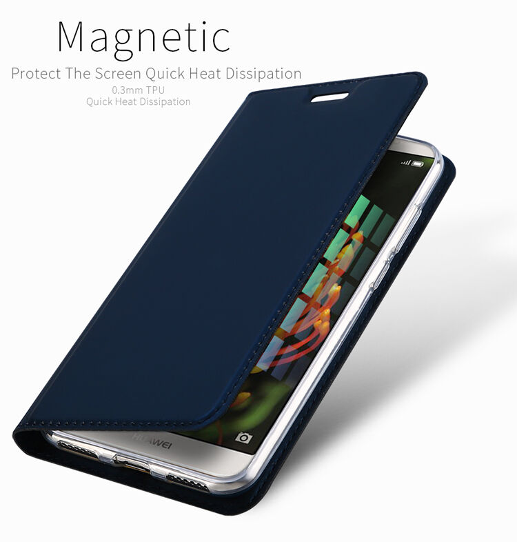 Husă flip Dux Ducis Skin Pro, din piele, pentru Honor 7A - gri