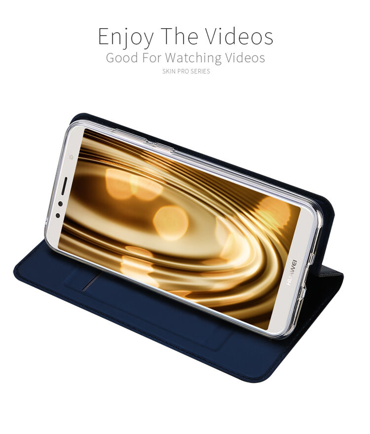 Husă flip Dux Ducis Skin Pro, din piele, pentru Honor 7A - gri