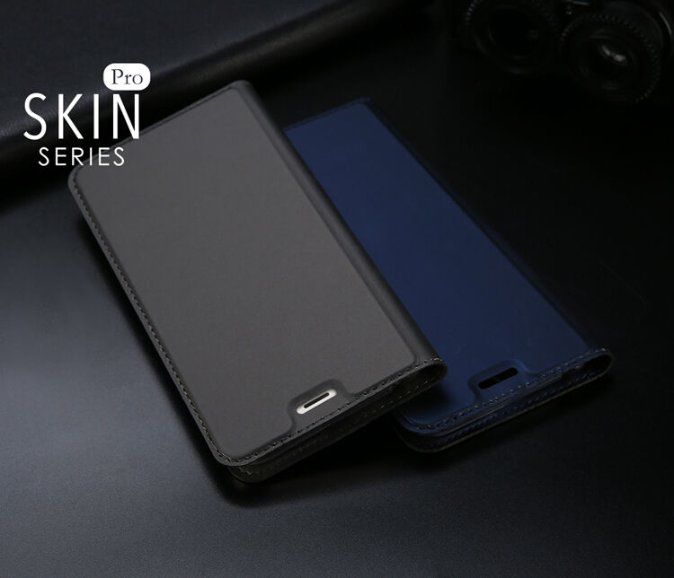Husă flip Dux Ducis Skin Pro, din piele, pentru Honor 7A - gri