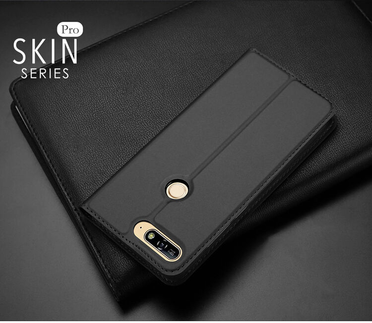 Husă flip Dux Ducis Skin Pro, din piele, pentru Honor 7A - gri