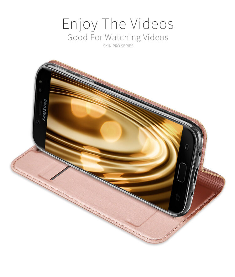 Husă flip Dux Ducis Skin Pro, pentru Samsung Galaxy J5 (2017) - roz-auriu