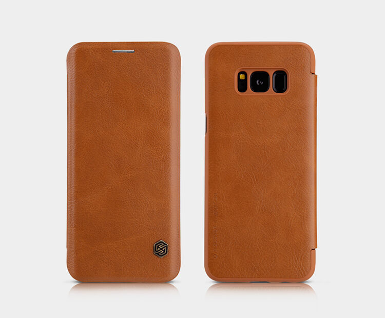 Husă flip Nillkin Qin, din piele, pentru Samsung Galaxy S8 Plus - maro