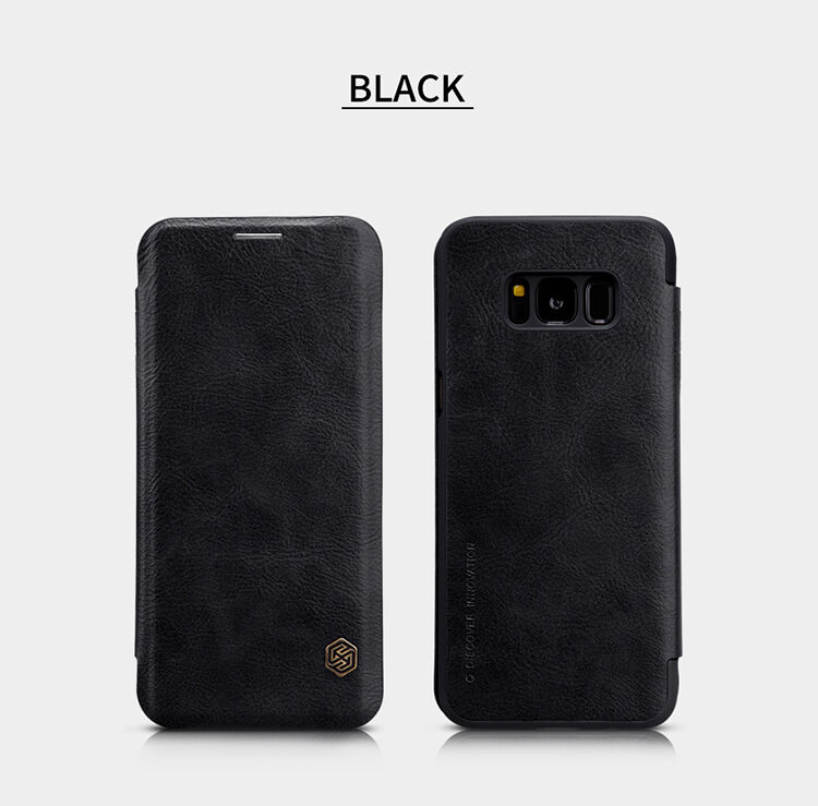 Husă flip Nillkin Qin, din piele, pentru Samsung Galaxy S8 Plus - maro