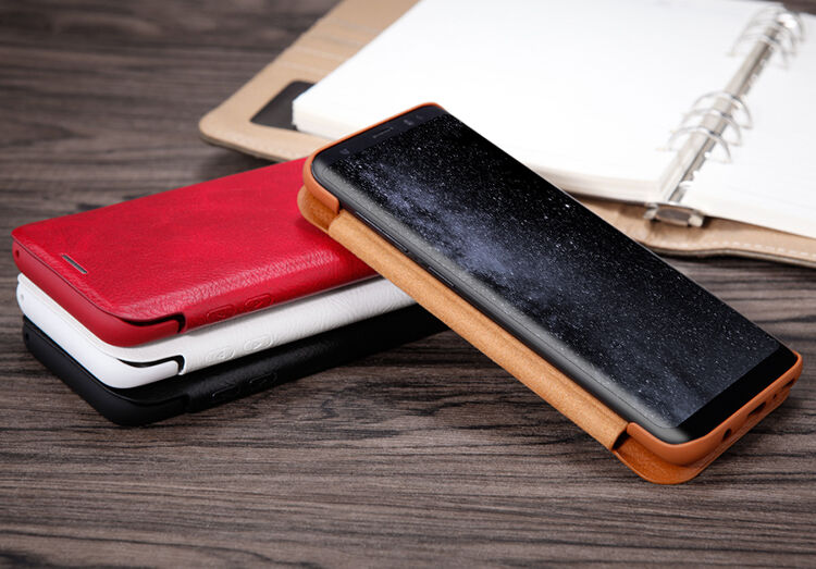 Husă flip Nillkin Qin, din piele, pentru Samsung Galaxy S8 Plus - negru