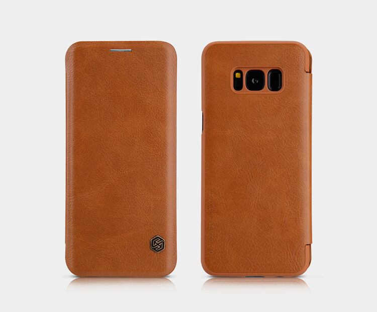 Husă flip Nillkin Qin, din piele, pentru Samsung Galaxy S8 - roșu