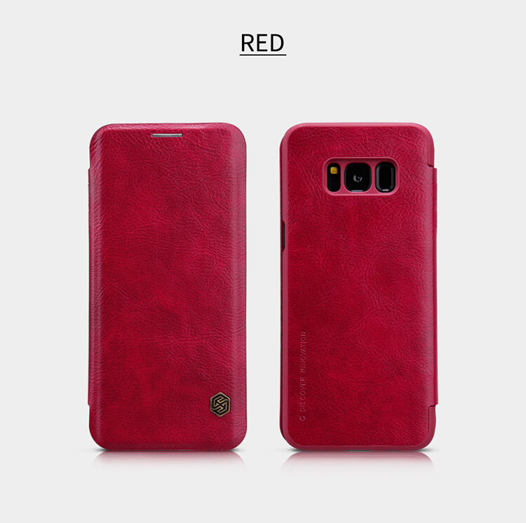 Husă flip Nillkin Qin, din piele, pentru Samsung Galaxy S8 - roșu
