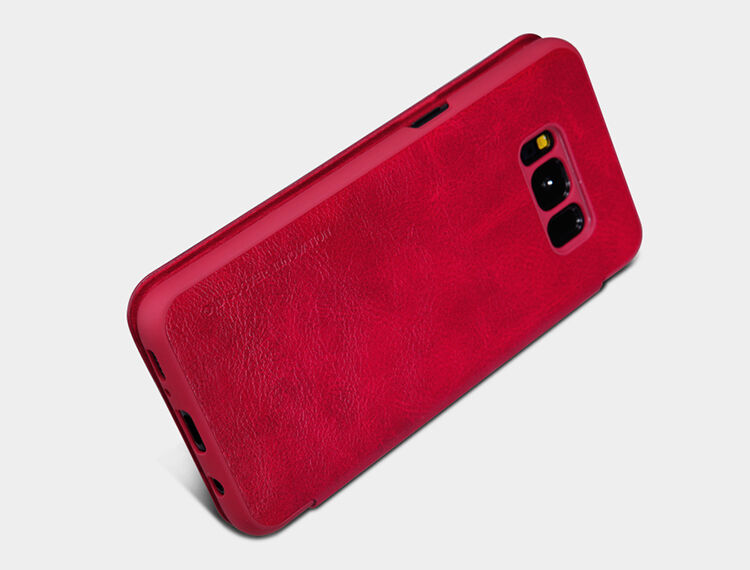 Husă flip Nillkin Qin, din piele, pentru Samsung Galaxy S8 - roșu