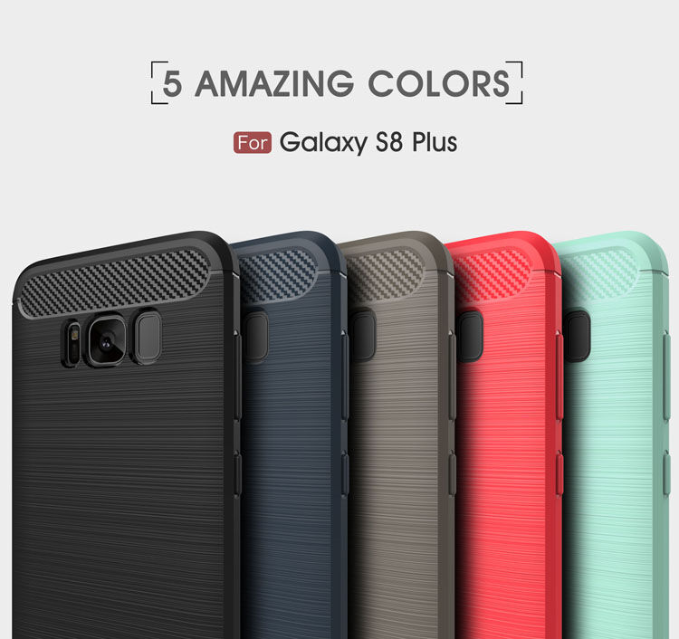 Carcasă din plastic cu textură șlefuită, pentru Samsung Galaxy S8 Plus - roșu