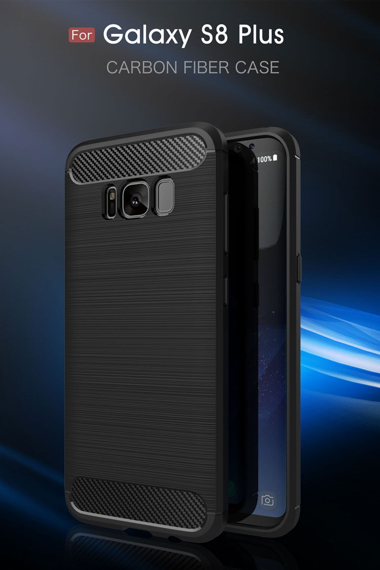 Carcasă din plastic cu textură șlefuită, pentru Samsung Galaxy S8 Plus - negru