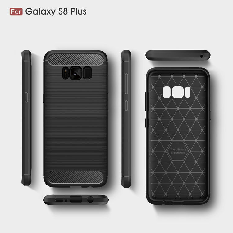 Carcasă din plastic cu textură șlefuită, pentru Samsung Galaxy S8 Plus - negru