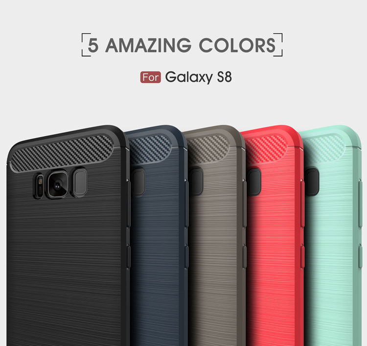 Carcasă din plastic cu textură șlefuită, pentru Samsung Galaxy S8 - albastru închis