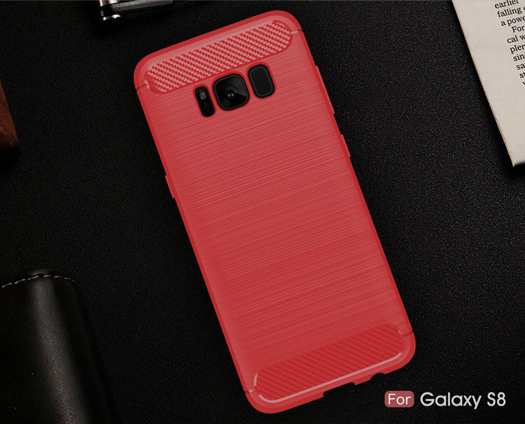 Carcasă din plastic cu textură șlefuită, pentru Samsung Galaxy S8 - albastru închis
