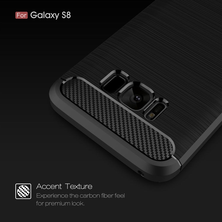 Carcasă din plastic cu textură șlefuită, pentru Samsung Galaxy S8 - negru