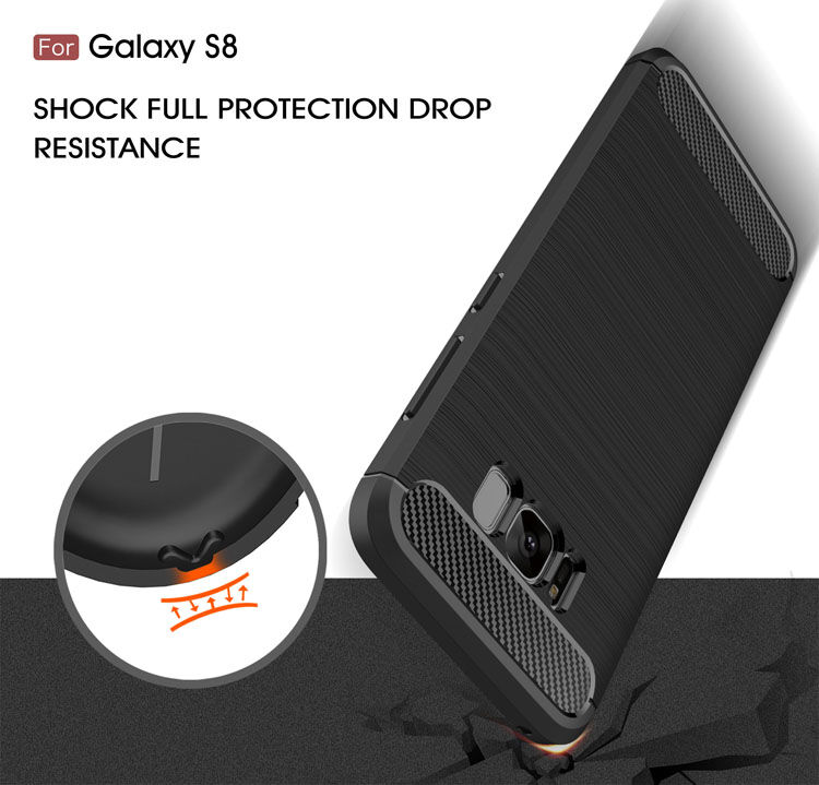 Carcasă din plastic cu textură șlefuită, pentru Samsung Galaxy S8 - negru