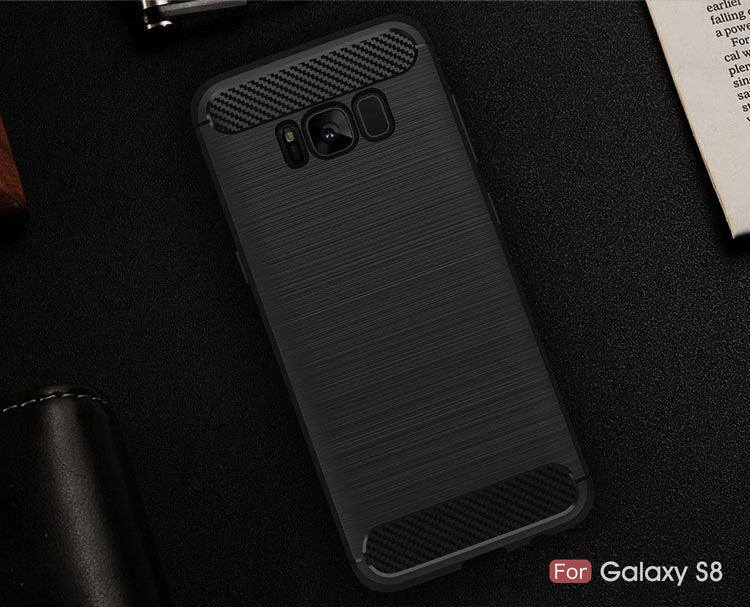 Carcasă din plastic cu textură șlefuită, pentru Samsung Galaxy S8 - negru